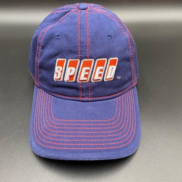 Vintage 90s Speed Channel Snapback Hat Adjustable Navy - Picture 1 of 7